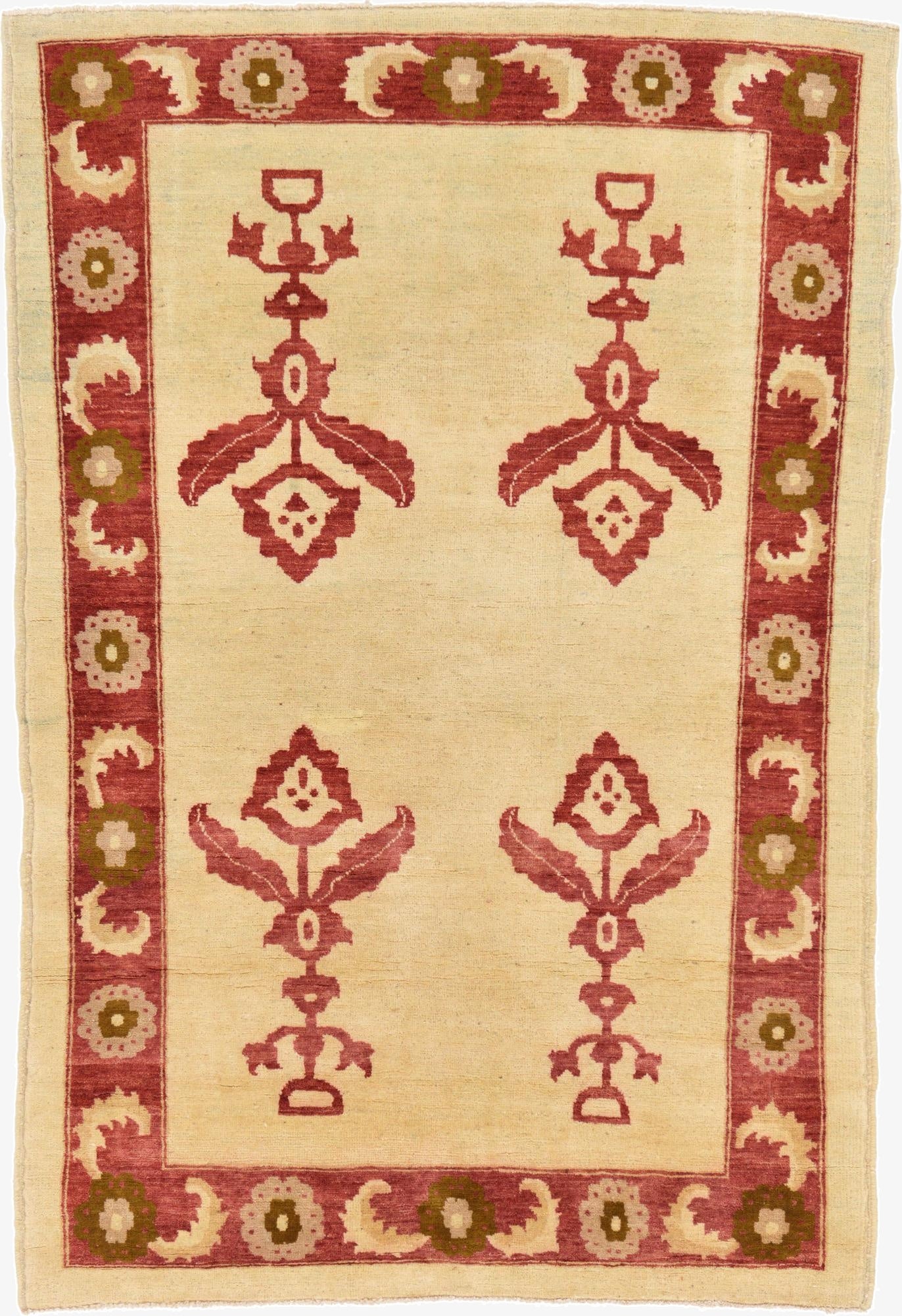  3' 10 x 5' 9  Hand Knotted Modern Ziegler Oriental Rug