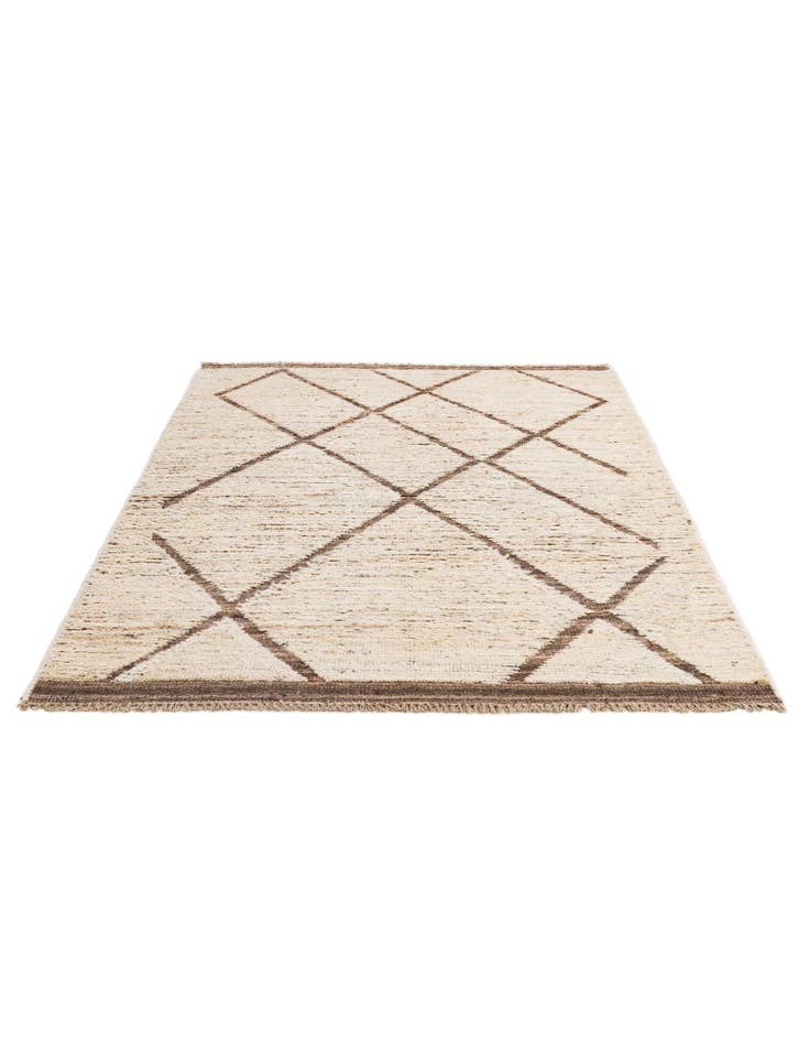 Detail image of  4' x 5' 10  Hand Knotted Moroccan Wool Rug