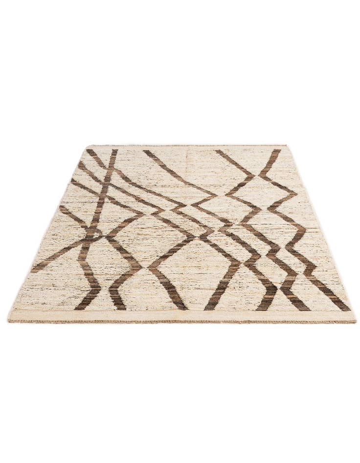 Detail image of  5' 1 x 6' 5  Hand Knotted Moroccan Wool Rug