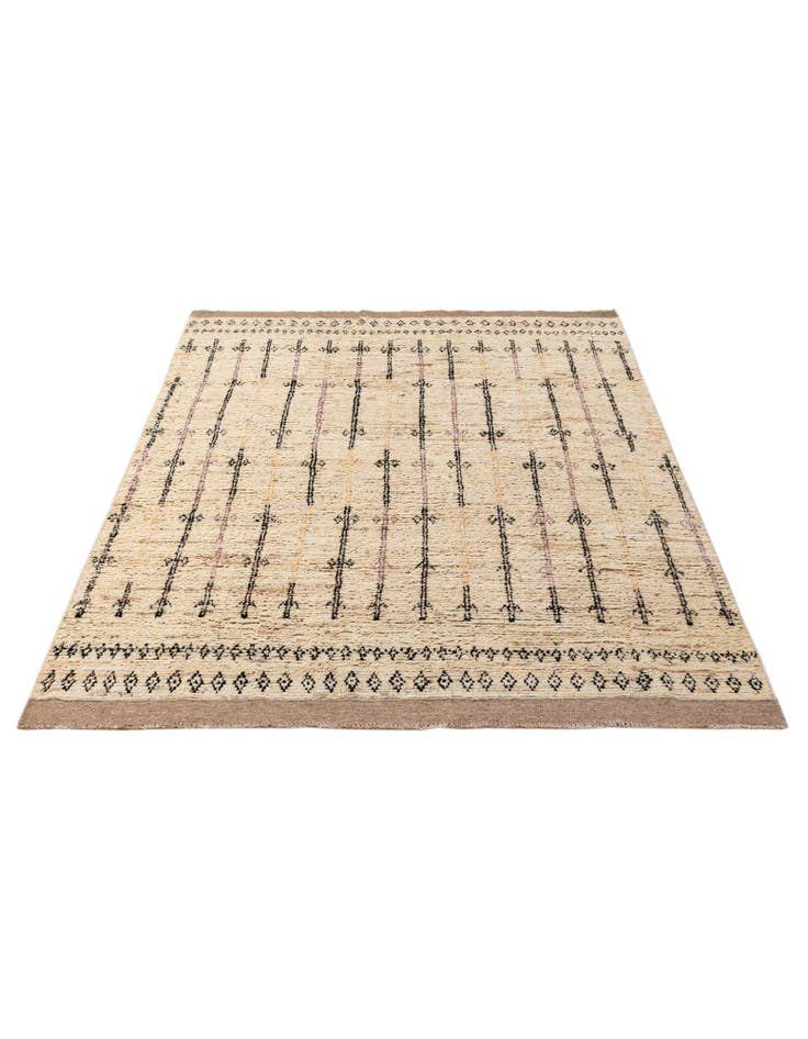 Detail image of  6' 2 x 9' 4  Hand Knotted Moroccan Wool Rug