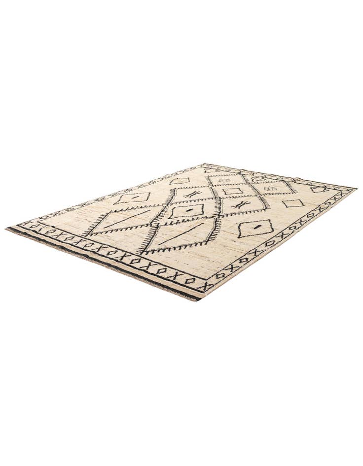 Detail image of  6' 1 x 8' 10  Hand Knotted Moroccan Wool Rug