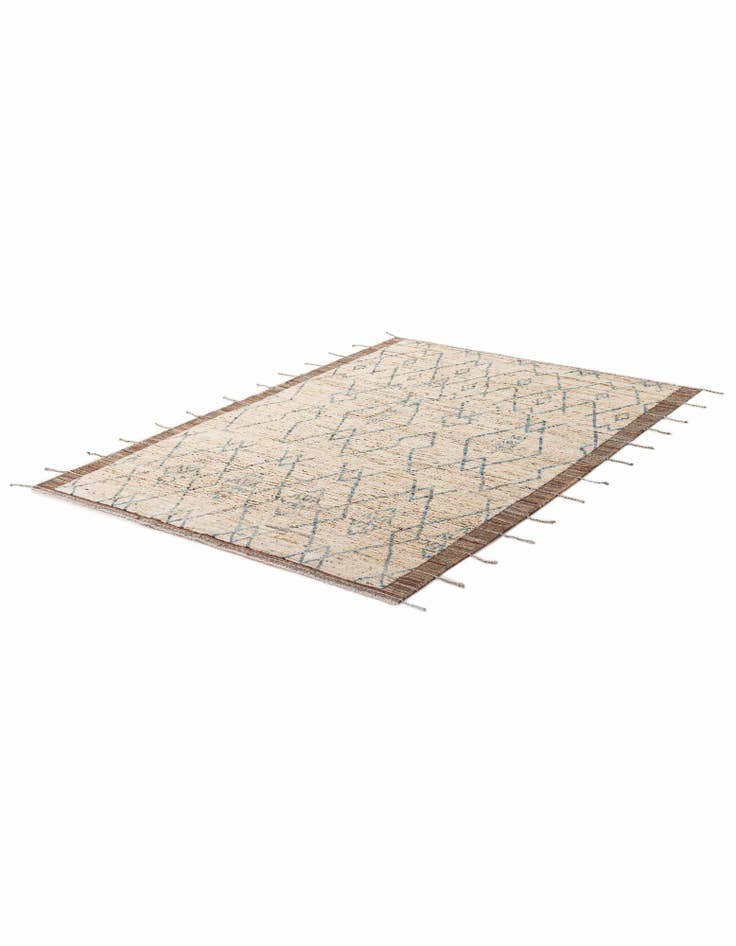 Detail image of  6' 4 x 8' 10  Hand Knotted Moroccan Wool Rug