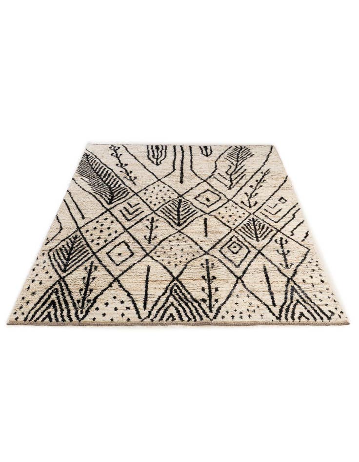 Detail image of  6' 5 x 9' 6  Hand Knotted Moroccan Wool Rug