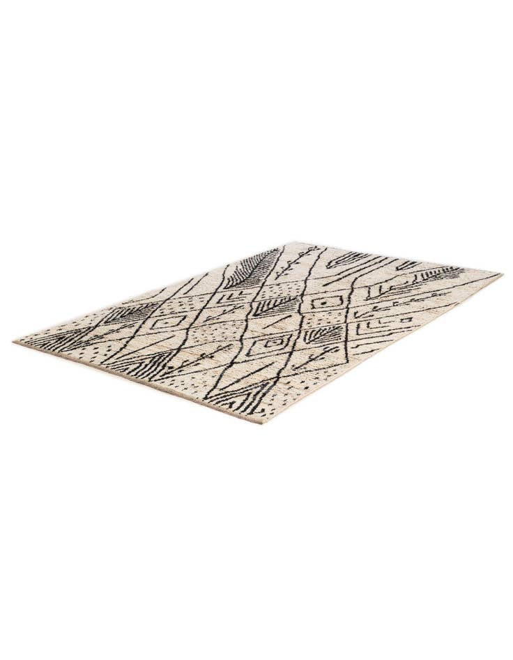 Detail image of  6' 5 x 9' 6  Hand Knotted Moroccan Wool Rug