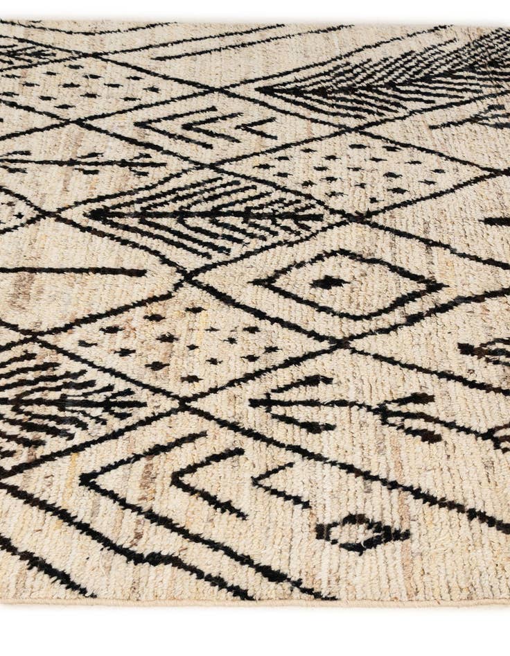 Detail image of  6' 5 x 9' 6  Hand Knotted Moroccan Wool Rug