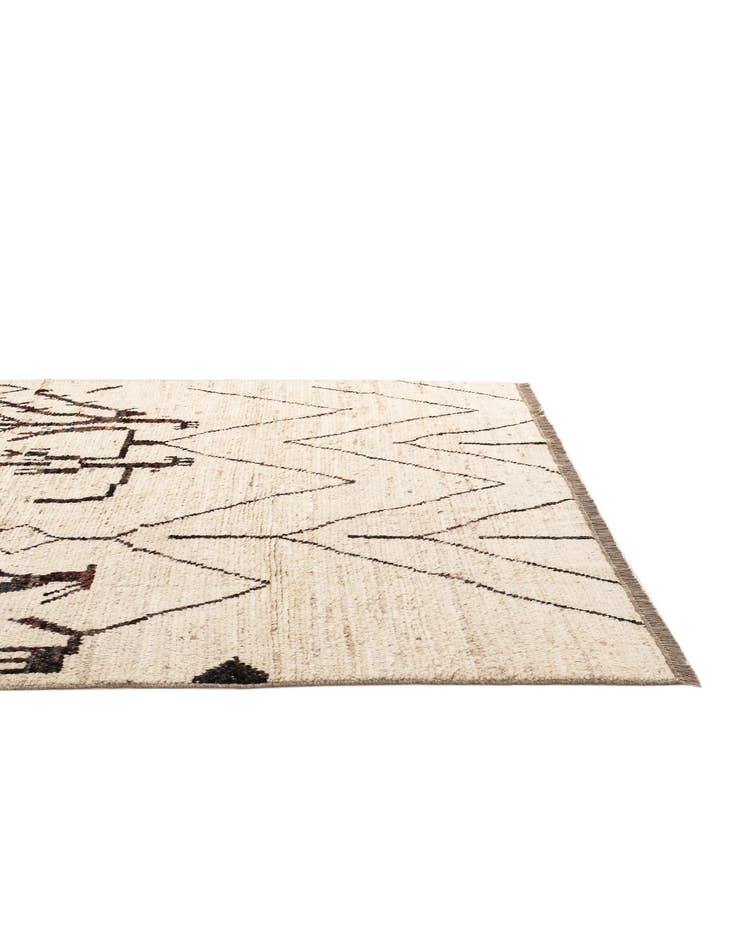 Detail image of  6' 7 x 9' 4  Hand Knotted Moroccan Wool Rug