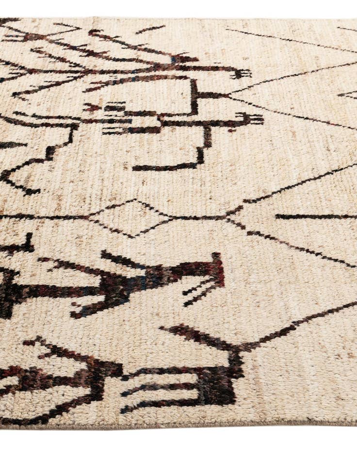 Detail image of  6' 7 x 9' 4  Hand Knotted Moroccan Wool Rug