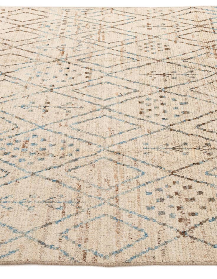 Detail image of  6' 8 x 9' 5  Hand Knotted Moroccan Wool Rug