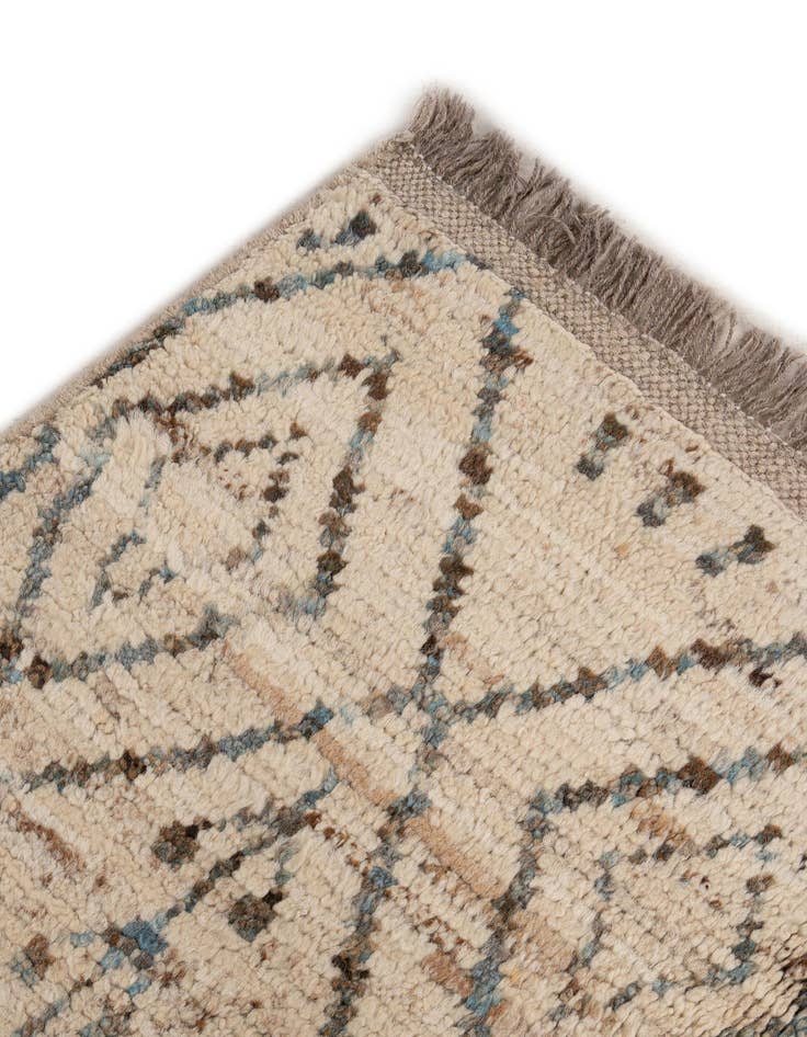 Detail image of  6' 8 x 9' 5  Hand Knotted Moroccan Wool Rug