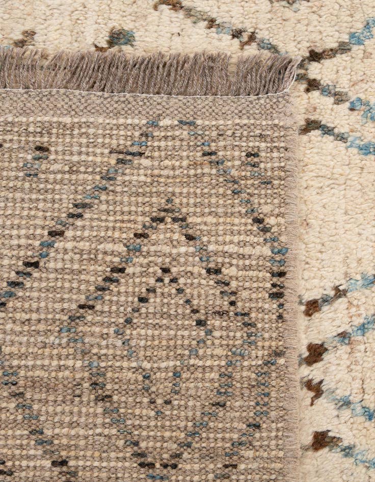 Detail image of  6' 8 x 9' 5  Hand Knotted Moroccan Wool Rug
