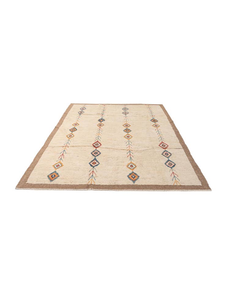 Detail image of  6' 8 x 9' 7  Hand Knotted Moroccan Wool Rug