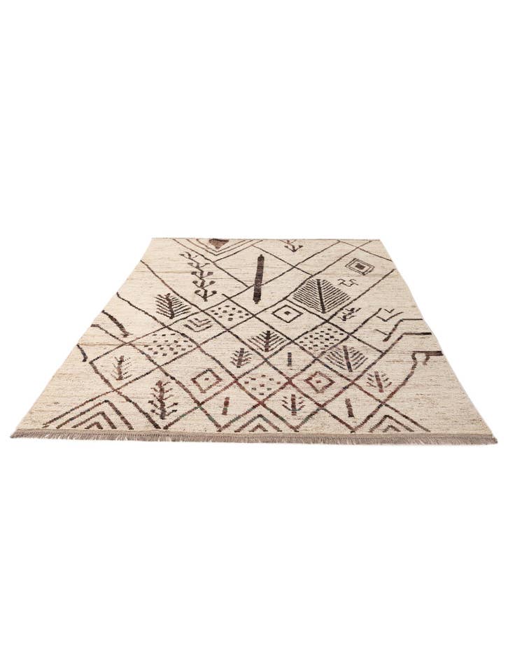 Detail image of  6' 7 x 9' 8  Hand Knotted Moroccan Wool Rug