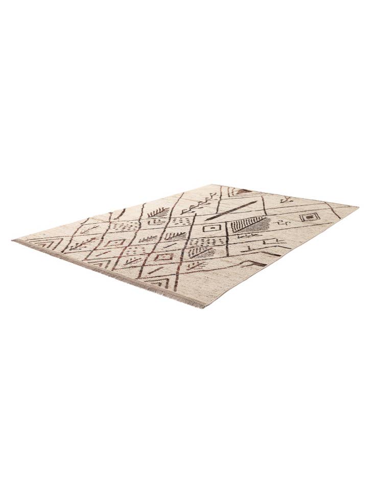 Detail image of  6' 7 x 9' 8  Hand Knotted Moroccan Wool Rug