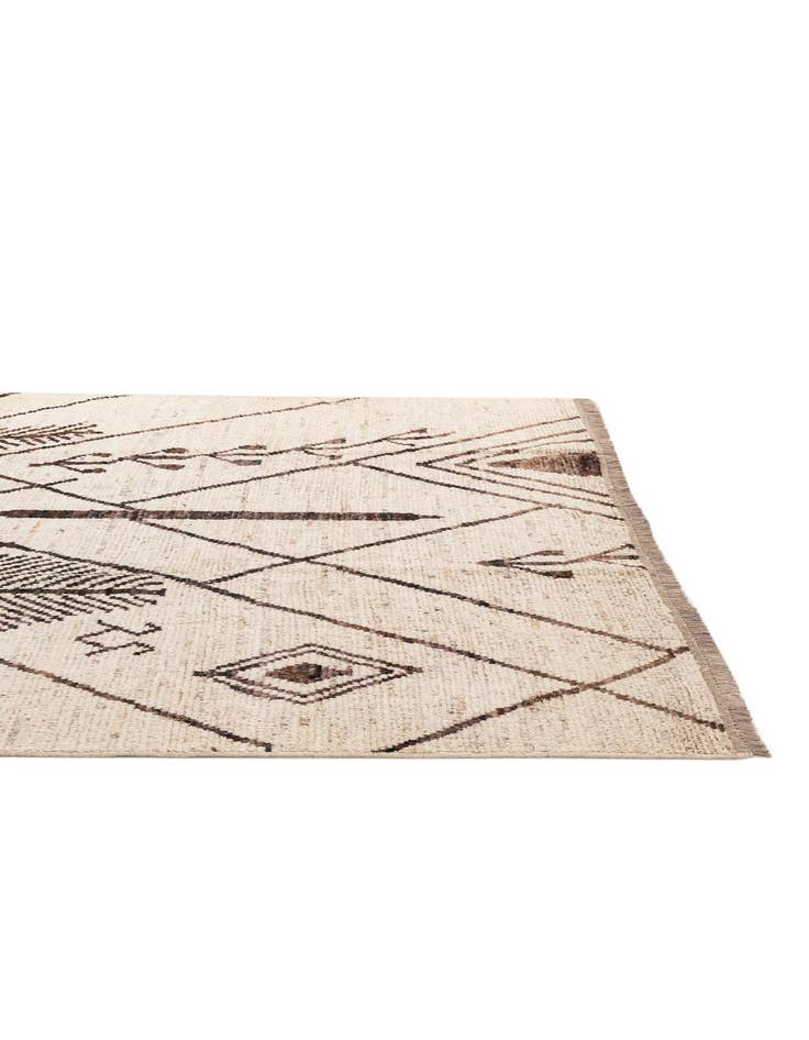 Detail image of  6' 7 x 9' 8  Hand Knotted Moroccan Wool Rug