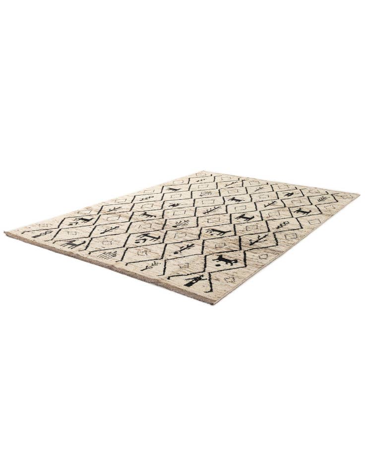 Detail image of  6' 9 x 9' 8  Hand Knotted Moroccan Wool Rug