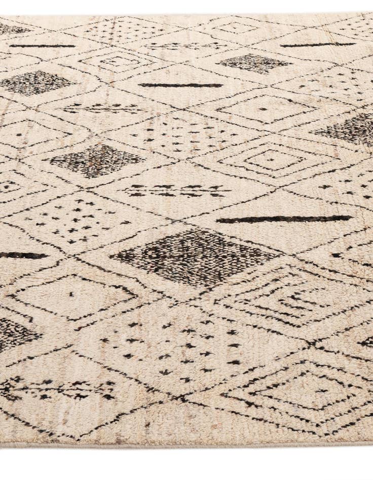 Detail image of  6' 7 x 9' 8  Hand Knotted Moroccan Wool Rug