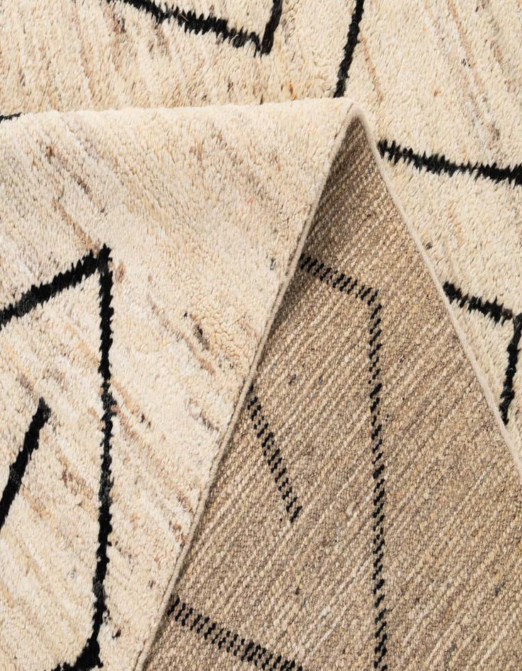 Detail image of  6' 8 x 9' 9  Hand Knotted Moroccan Wool Rug