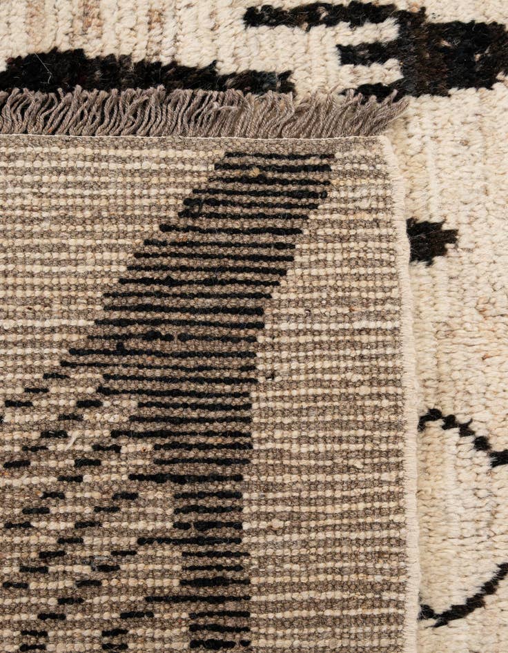 Detail image of  6' 8 x 9' 5  Hand Knotted Moroccan Wool Rug