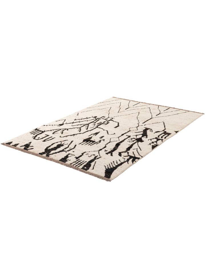 Detail image of  6' 8 x 9' 5  Hand Knotted Moroccan Wool Rug