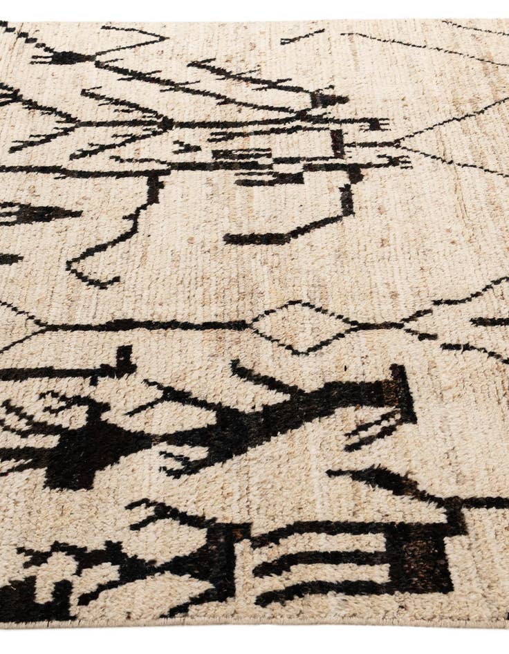 Detail image of  6' 8 x 9' 5  Hand Knotted Moroccan Wool Rug