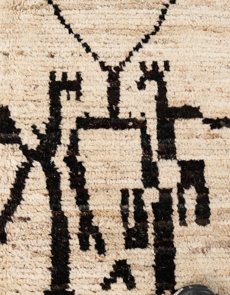 Detail image of  6' 8 x 9' 5  Hand Knotted Moroccan Wool Rug