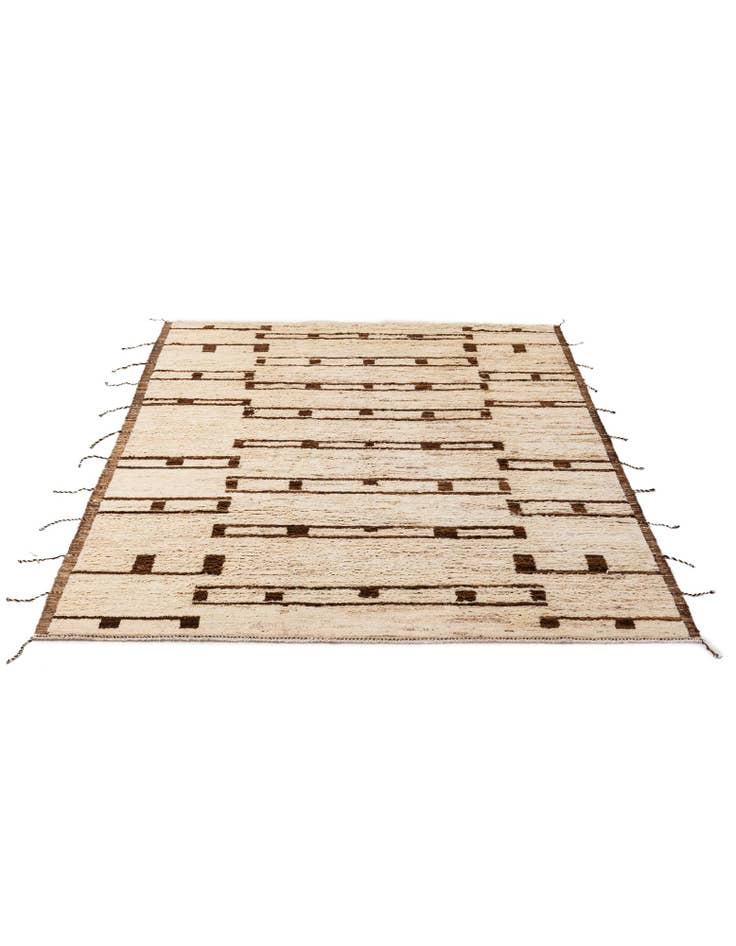 Detail image of  6' 9 x 9' 9  Hand Knotted Moroccan Wool Rug