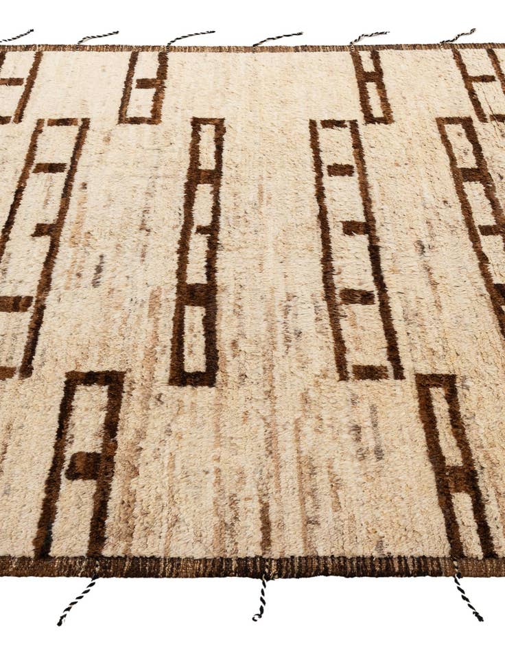Detail image of  6' 9 x 9' 9  Hand Knotted Moroccan Wool Rug