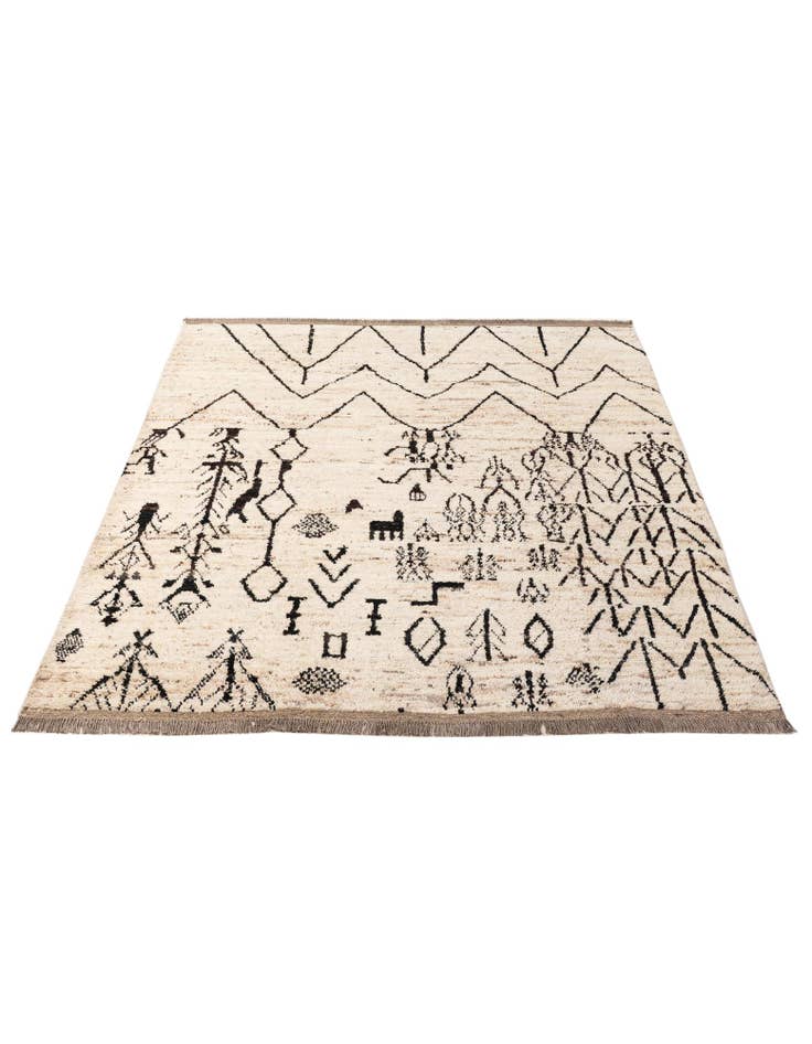 Detail image of  6' 9 x 9' 7  Hand Knotted Moroccan Wool Rug