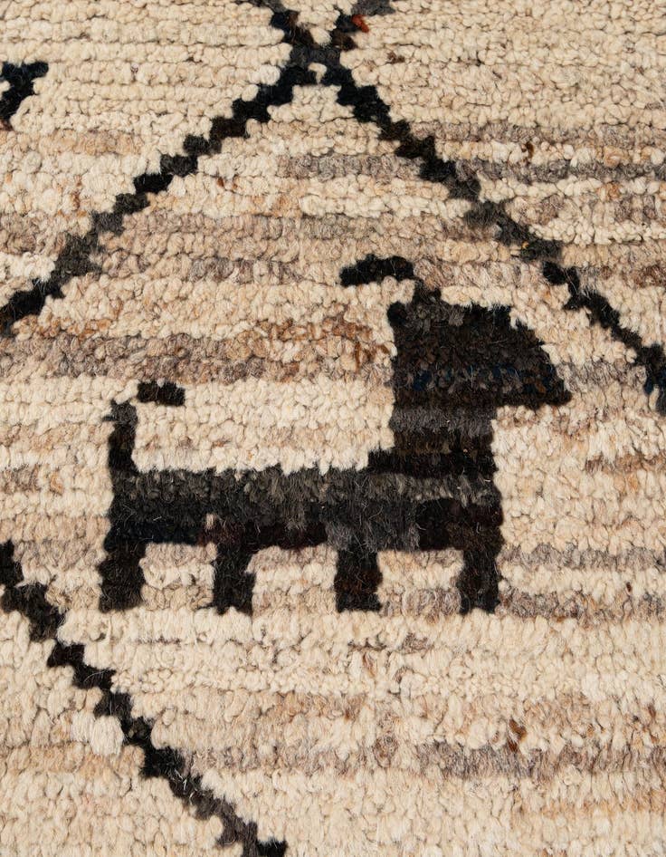 Detail image of  6' 9 x 9' 11  Hand Knotted Moroccan Wool Rug