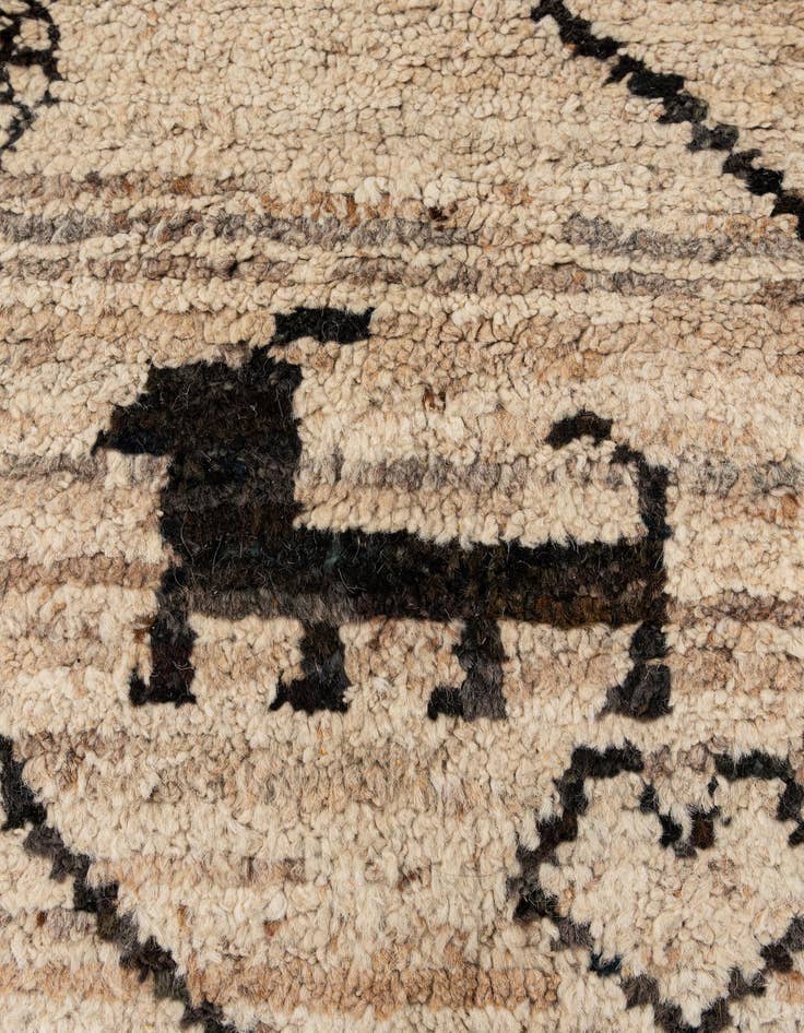 Detail image of  6' 9 x 9' 11  Hand Knotted Moroccan Wool Rug