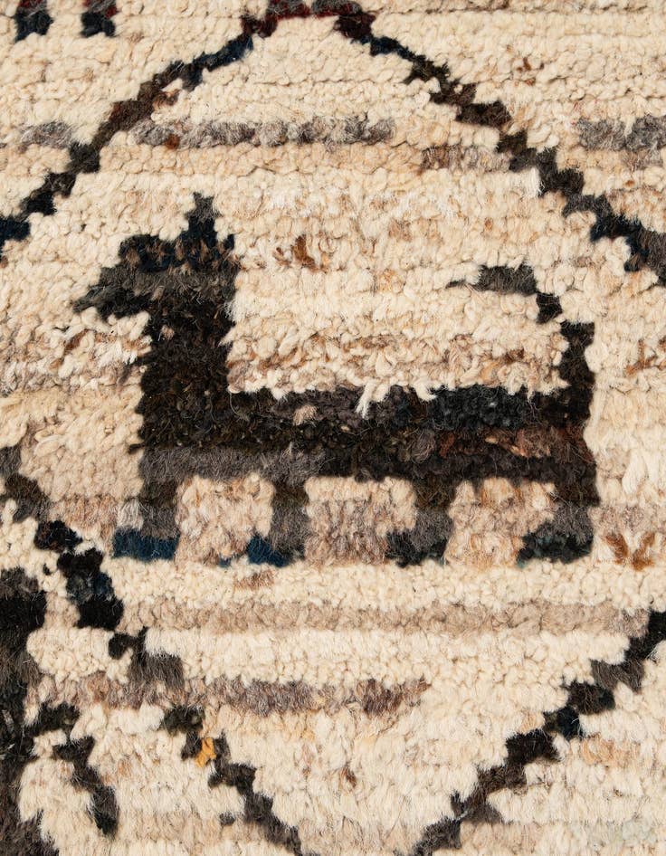 Detail image of  6' 9 x 9' 11  Hand Knotted Moroccan Wool Rug