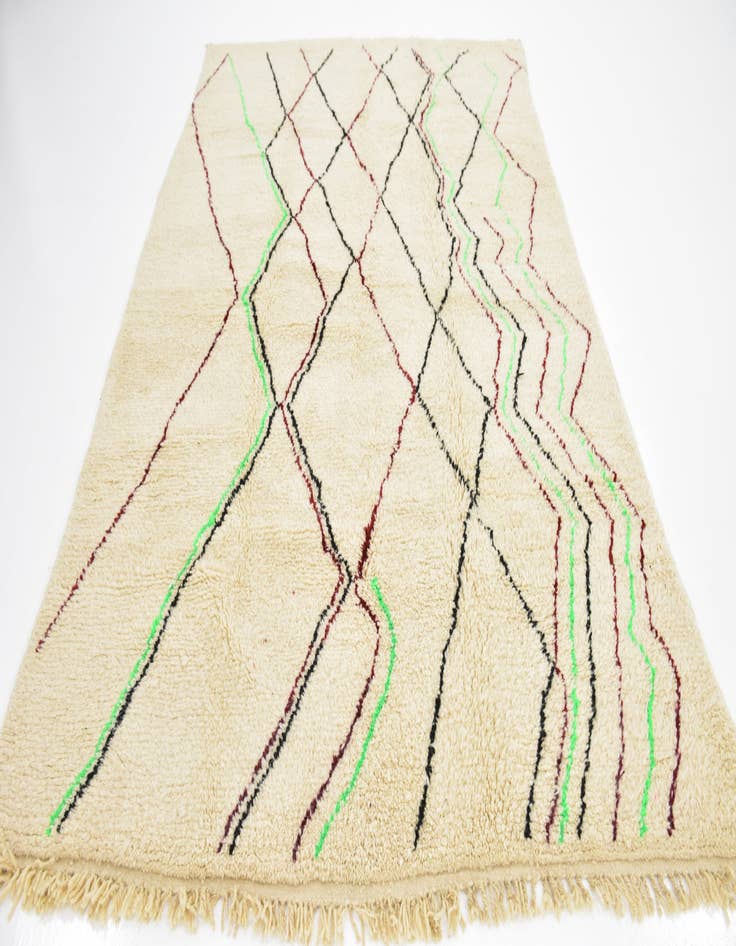 Detail image of  6' 7 x 10'  Hand Knotted Moroccan Wool Rug