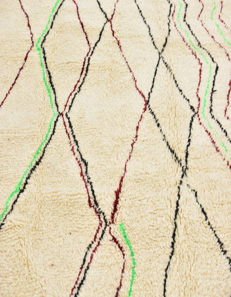Detail image of  6' 7 x 10'  Hand Knotted Moroccan Wool Rug