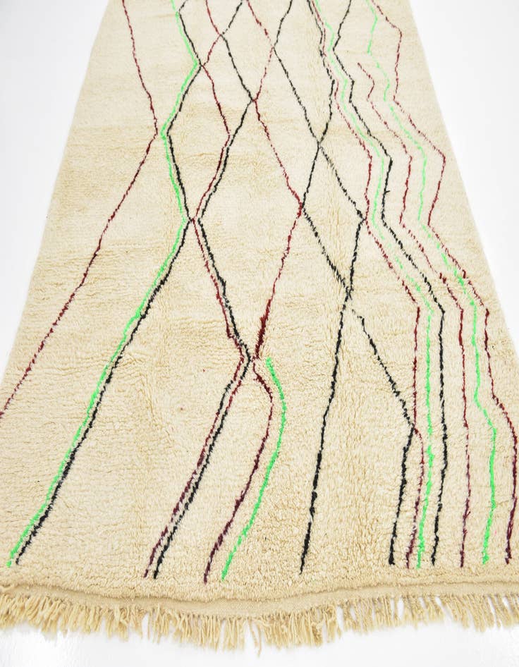 Detail image of  6' 7 x 10'  Hand Knotted Moroccan Wool Rug