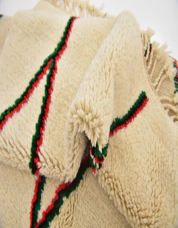 Detail image of  5' 2 x 8' 6  Hand Knotted Moroccan Wool Rug