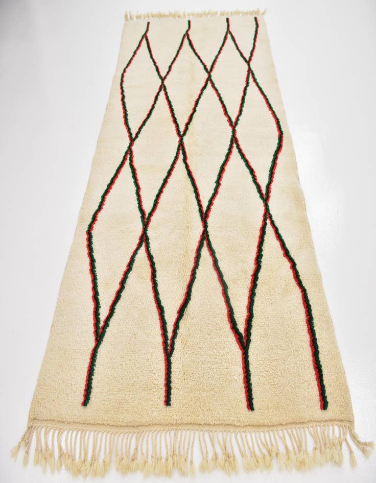 Detail image of  5' 2 x 8' 6  Hand Knotted Moroccan Wool Rug