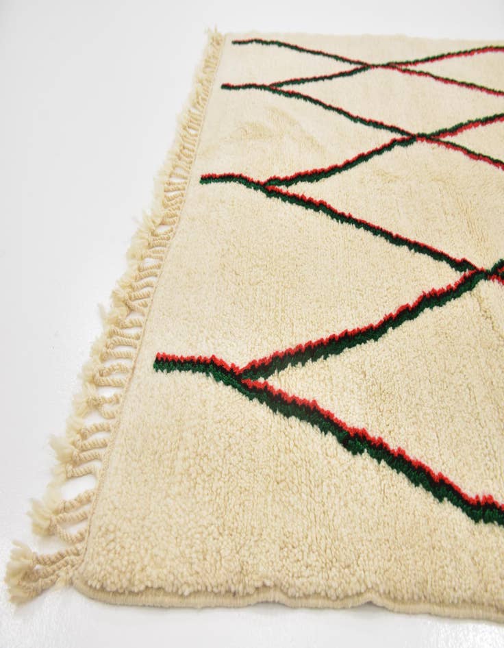 Detail image of  5' 2 x 8' 6  Hand Knotted Moroccan Wool Rug