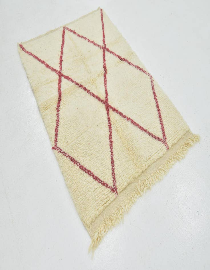 Detail image of  3' 4 x 4' 7  Hand Knotted Moroccan Wool Rug