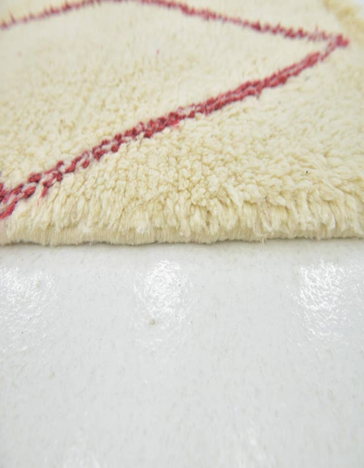 Detail image of  3' 4 x 4' 7  Hand Knotted Moroccan Wool Rug