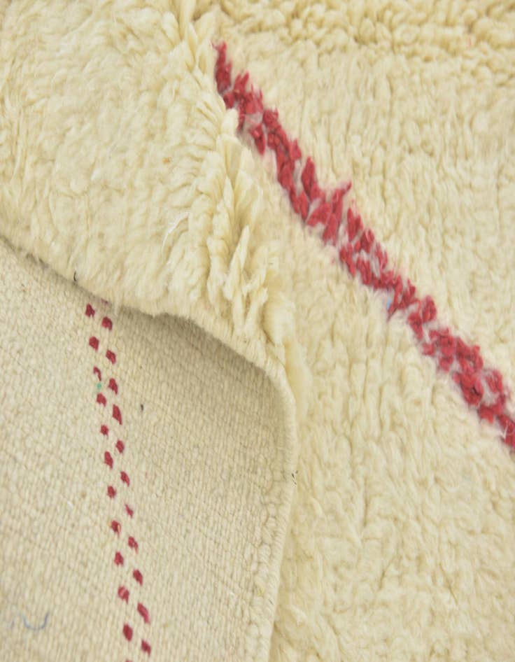 Detail image of  3' 4 x 4' 7  Hand Knotted Moroccan Wool Rug