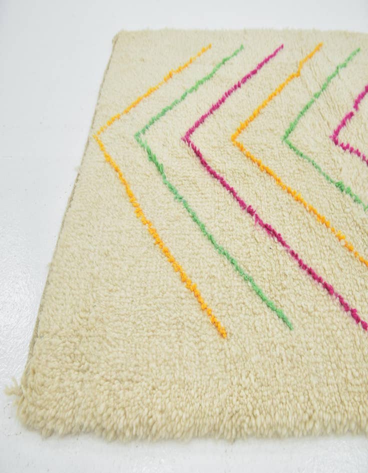 Detail image of  3' 9 x 5' 8  Hand Knotted Moroccan Wool Rug