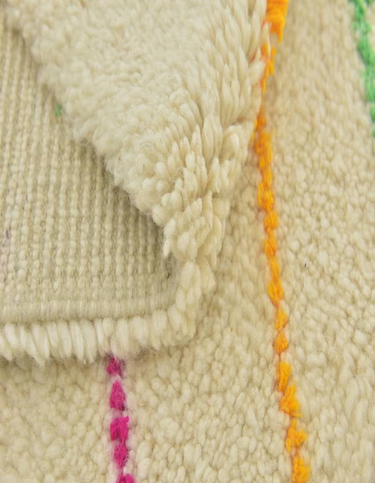 Detail image of  3' 9 x 5' 8  Hand Knotted Moroccan Wool Rug