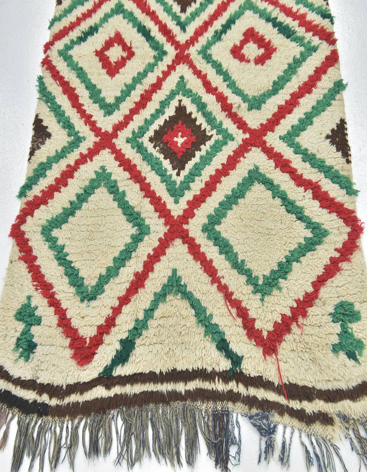 Detail image of  4' 4 x 5' 9  Hand Knotted Moroccan Wool Rug