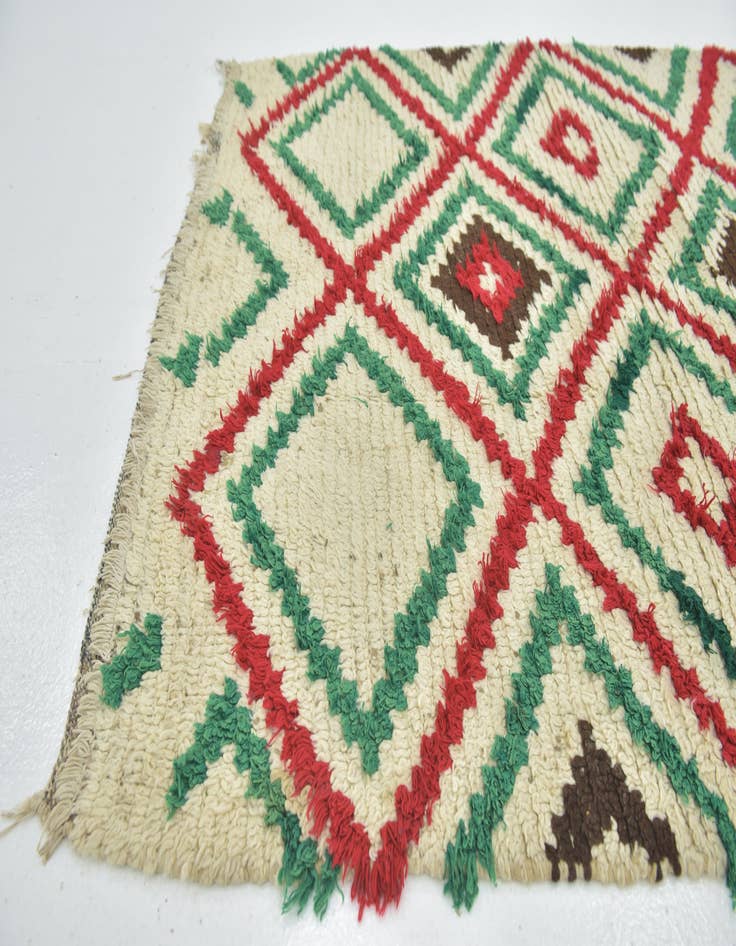 Detail image of  4' 4 x 5' 9  Hand Knotted Moroccan Wool Rug