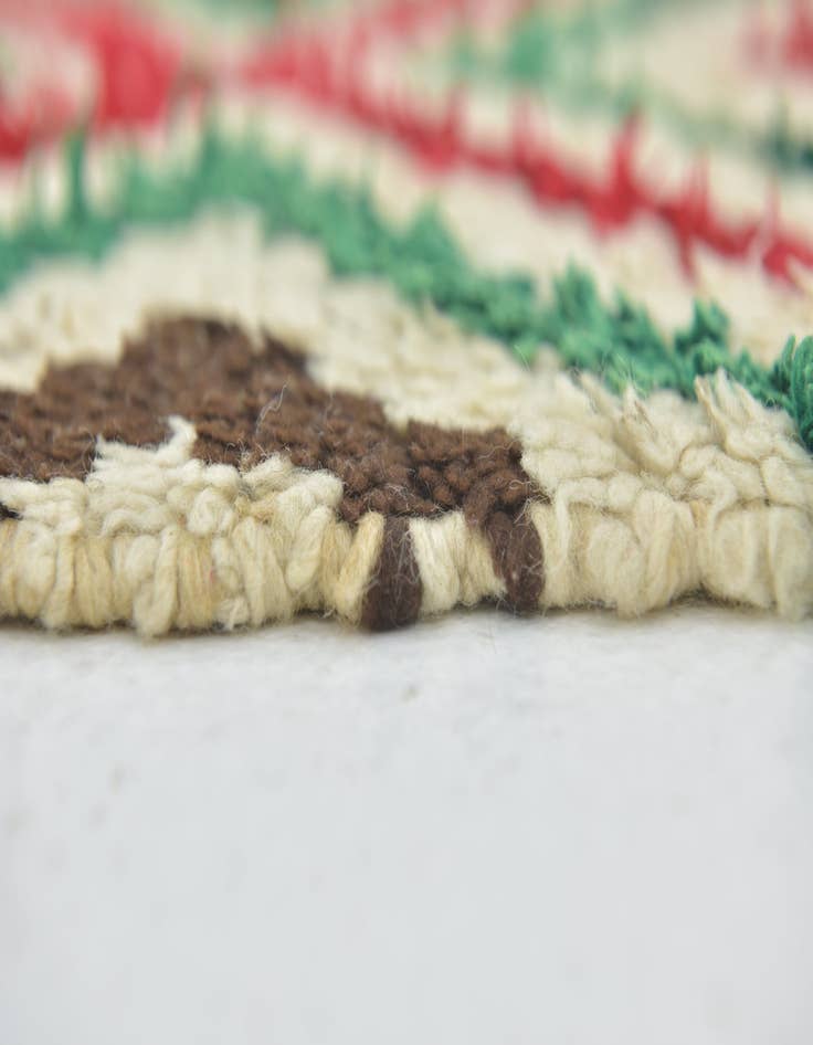 Detail image of  4' 4 x 5' 9  Hand Knotted Moroccan Wool Rug