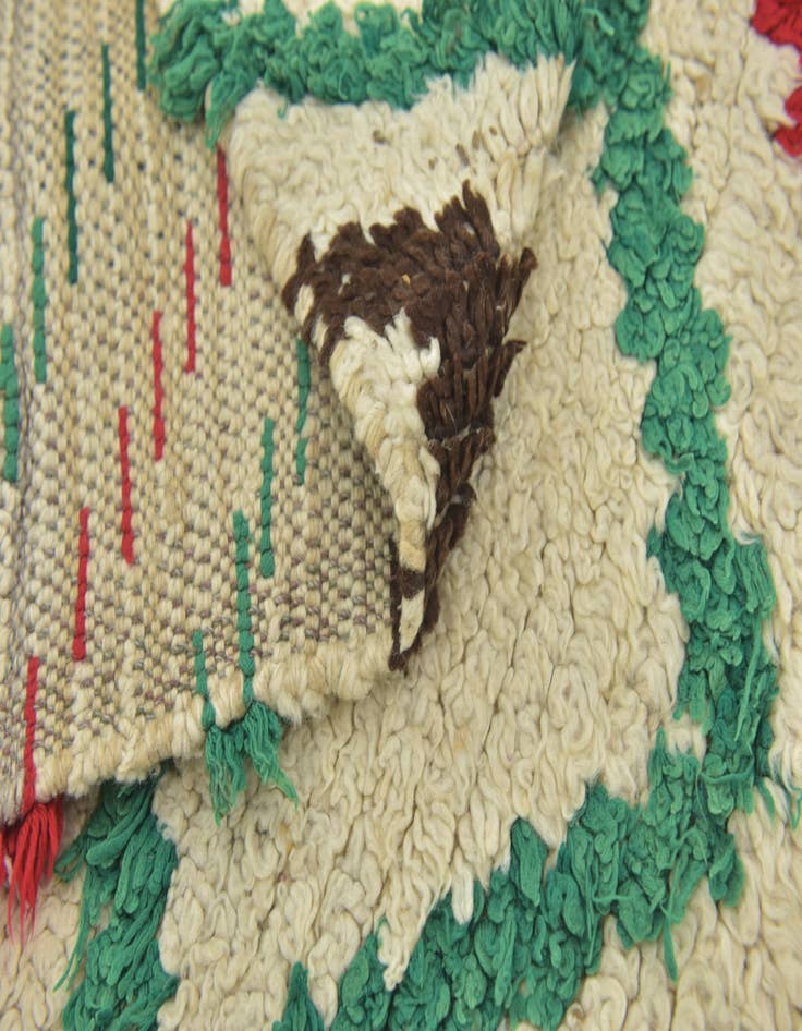 Detail image of  4' 4 x 5' 9  Hand Knotted Moroccan Wool Rug