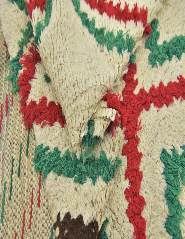 Detail image of  4' 4 x 5' 9  Hand Knotted Moroccan Wool Rug
