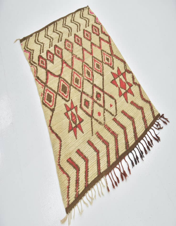 Detail image of  4' 5 x 6'  Hand Knotted Moroccan Wool Rug