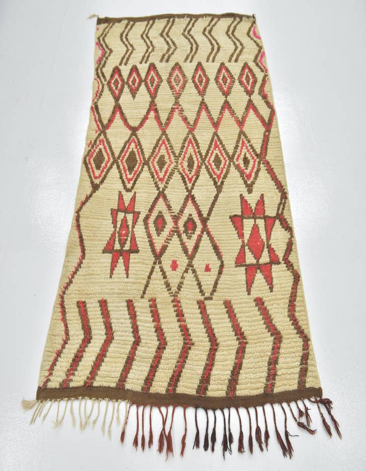 Detail image of  4' 5 x 6'  Hand Knotted Moroccan Wool Rug