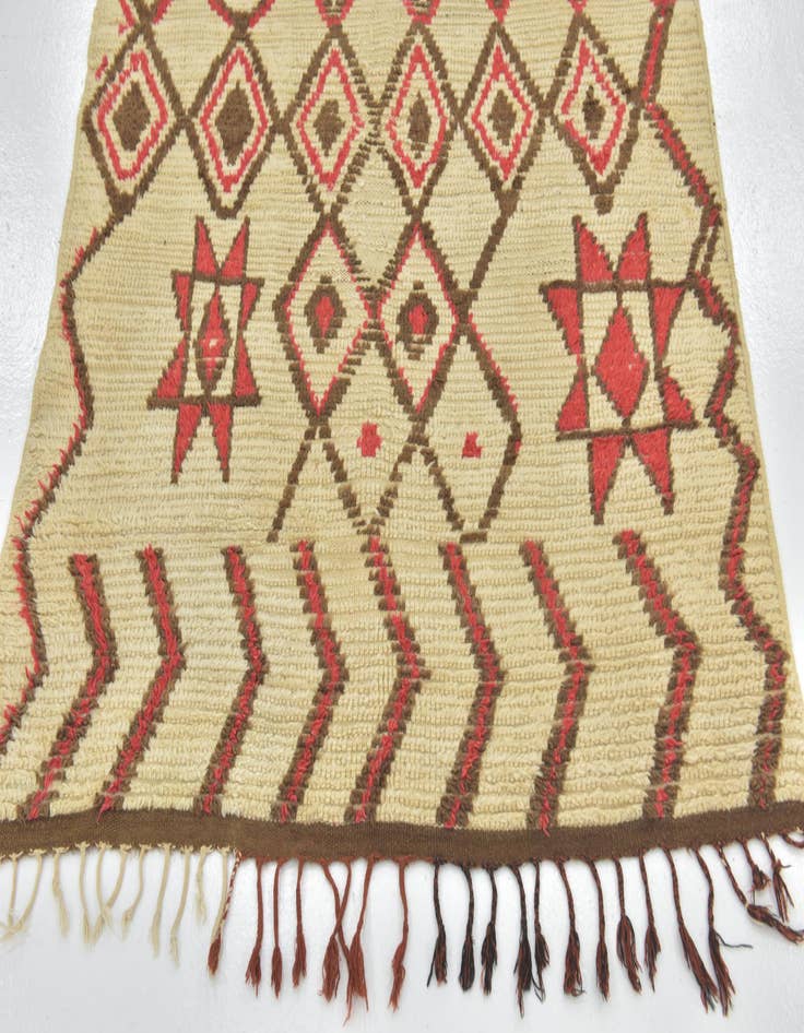 Detail image of  4' 5 x 6'  Hand Knotted Moroccan Wool Rug